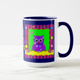 Niedliche dekorative Eulen und NamensTasse Tasse