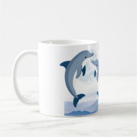 Niedliche Delfin-Wasserfarbe-Tasse | Ozean-Tier-Ke