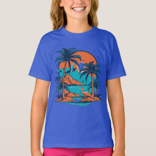 Niedliche Delfine springen im T - Shirt des Ozeans