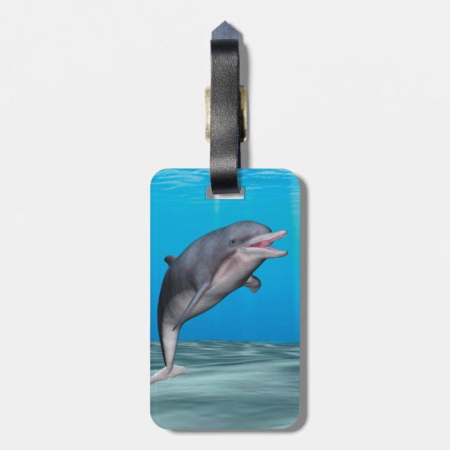 Niedliche Delphin Gepäckanhänger (Rückseite vertikal)