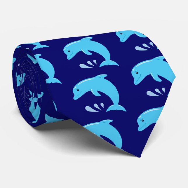 Niedliche Delphin Krawatte (Gerollt)