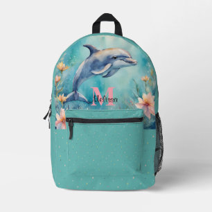 Niedliche Delphin unter der Meeresoberfläche Bedruckter Rucksack