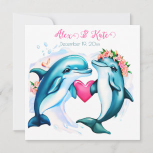 Niedliche Delphine Dankeskarte