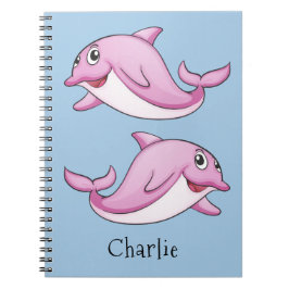 Niedliche Delphine individuelle Name Notebook Notizblock
