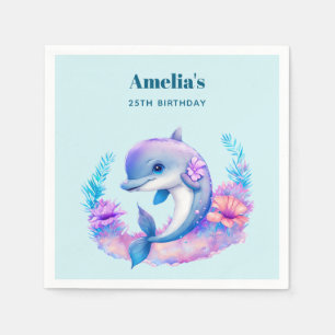 Niedliche Delphinkreatur Geburtstag Serviette