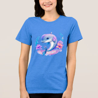 Niedliche Delphinmeerkreatur Tri-Blend Shirt