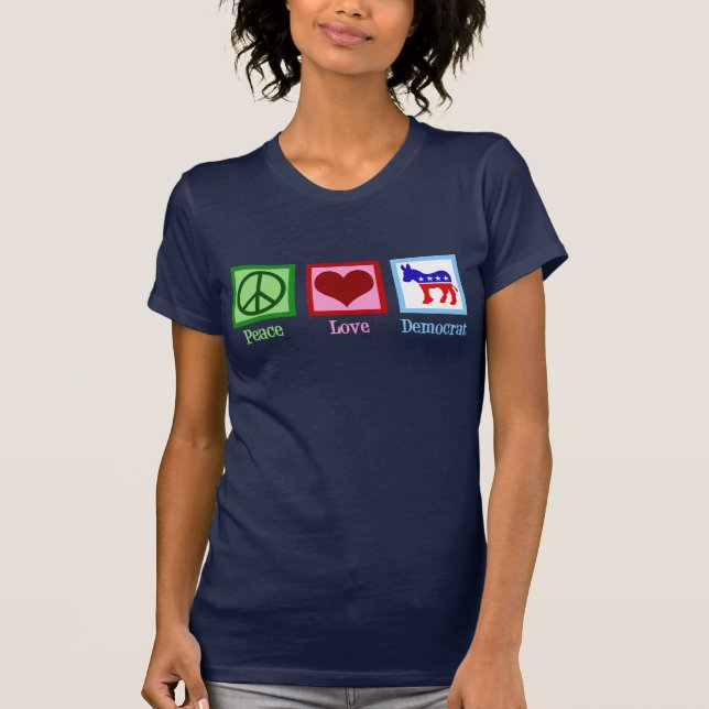 Niedliche demokratische Liebe Demokraten T-Shirt (Vorderseite)