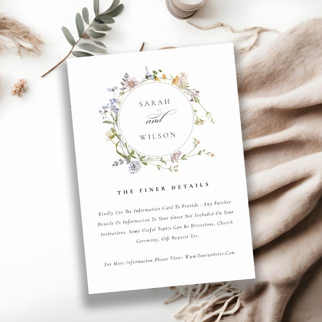 Niedliche Details zur Hochzeit auf der Wiese Begleitkarte (Von Creator hochgeladen)