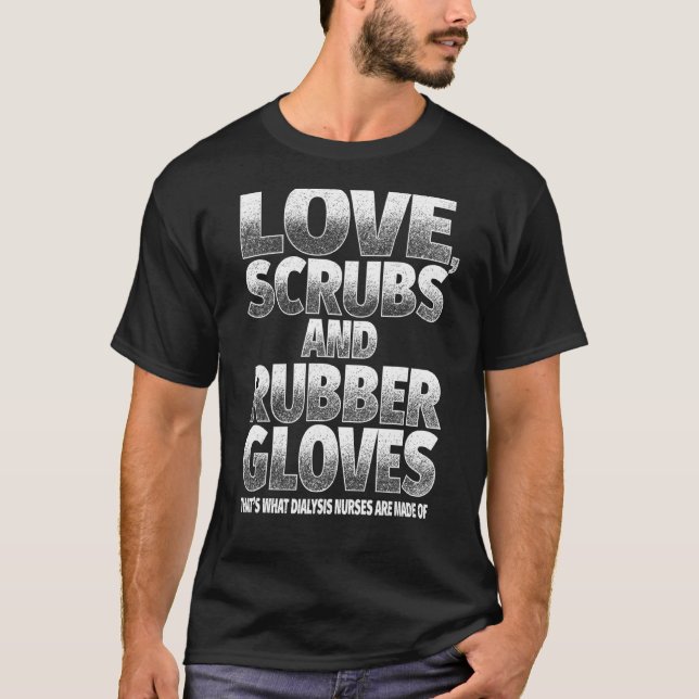 Niedliche Dialyse Liebe- und Gummihandschuhe T-Shirt (Vorderseite)