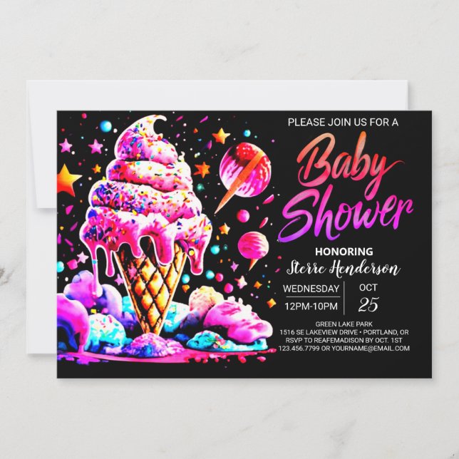 Niedliche Digital Sweetness Baby Dusche Einladung (Vorderseite)