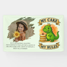 Niedliche Dino Birthday Queen My Cake Meine Regeln Banner