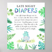 Niedliche Dino Boy Babydusche 'Late Night Diaper'