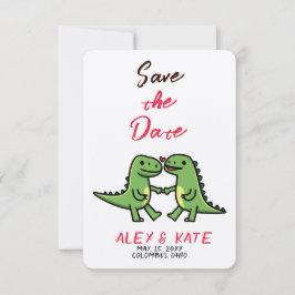 Niedliche Dino-Hochzeit Sichern Sie den Termin Ank Save The Date