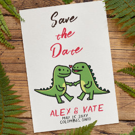 Niedliche Dino-Hochzeit Sichern Sie den Termin Ank Save The Date