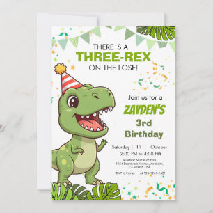 Niedliche Dino-Party Einladung