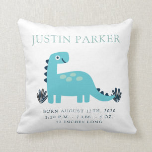 Niedliche Dinosaur Baby Geburts-Ankündigung Pillow Kissen