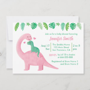 Niedliche Dinosaur Baby- und Mama-Babydusche Einladung