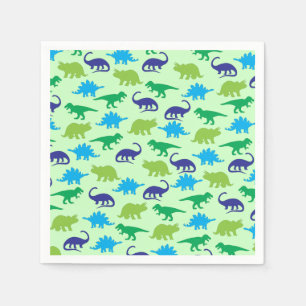 Niedliche Dinosaur Babydusche Dino Blue und Green  Serviette