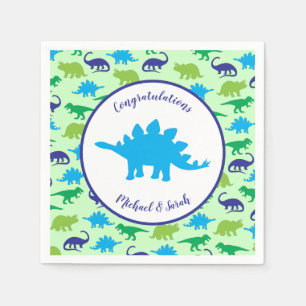 Niedliche Dinosaur Babydusche Dino Pink Girl Serviette