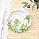 Niedliche Dinosaur Babydusche Pappteller<br><div class="desc">Mit unserem Artikel bringen Sie Ihre Gäste in ein prähistorisches Wunderland! Dieses bezaubernde Design erfasst das Wesen der Vorfreude mit zarten Aquarelldetails, die gewartet werden, um zu schlüpfen. Die sanften Farbtöne schaffen eine ruhige und skurrile Atmosphäre, die den perfekten Ton für eine Feier des Kleinen auf dem Weg bildet. Der...</div>