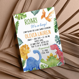 Niedliche Dinosaur Kinderdusche Einladung