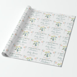 Niedliche Dinosaur Watercolor Kinderdusche Persona Geschenkpapier