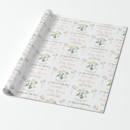 Niedliche Dinosaur Watercolor Kinderdusche Persona Geschenkpapier