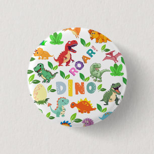 Niedliche Dinosaurier-Arten nahtlos Button