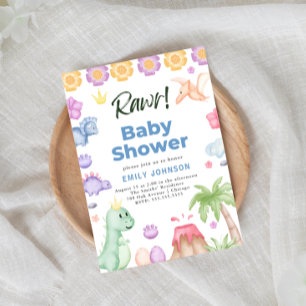 Niedliche Dinosaurier Boy Baby Dusche Einladung