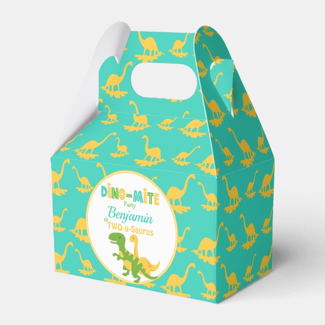 Niedliche Dinosaurier Boys Age - A-Saurus Geburtst Geschenkschachtel (Vorderseite)