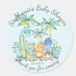 Niedliche Dinosaurier Boys Baby Dusche Gefallen St Runder Aufkleber