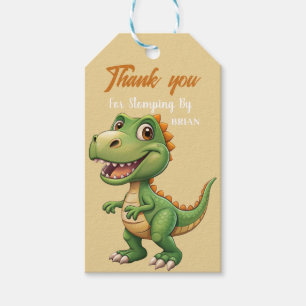 Niedliche Dinosaurier brüllen Boy Birthday Party Geschenkanhänger