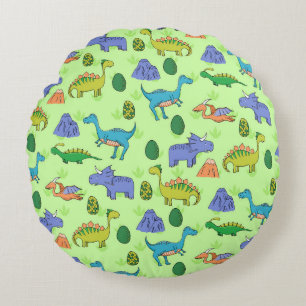 Niedliche Dinosaurier, Cartoon Style. Rundes Kissen