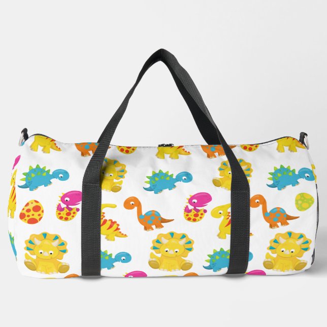 Niedliche Dinosaurier, Dinosaurier-Muster, Baby-Di Duffle Bag (Vorderseite)