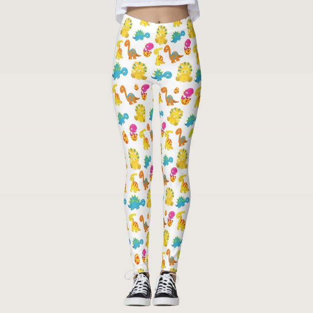 Niedliche Dinosaurier, Dinosaurier-Muster, Baby-Di Leggings (Vorderseite)