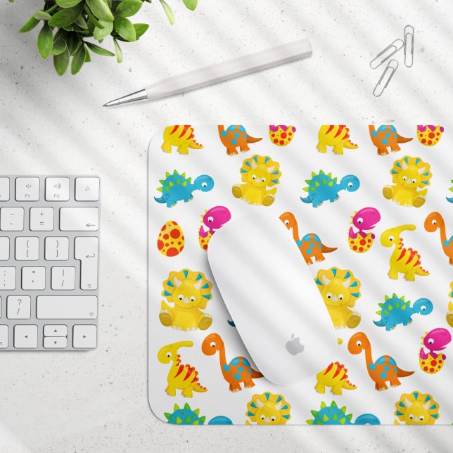 Niedliche Dinosaurier, Dinosaurier-Muster, Baby-Di Mousepad (Von Creator hochgeladen)