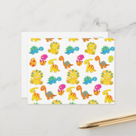 Niedliche Dinosaurier, Dinosaurier-Muster, Baby-Di Postkarte