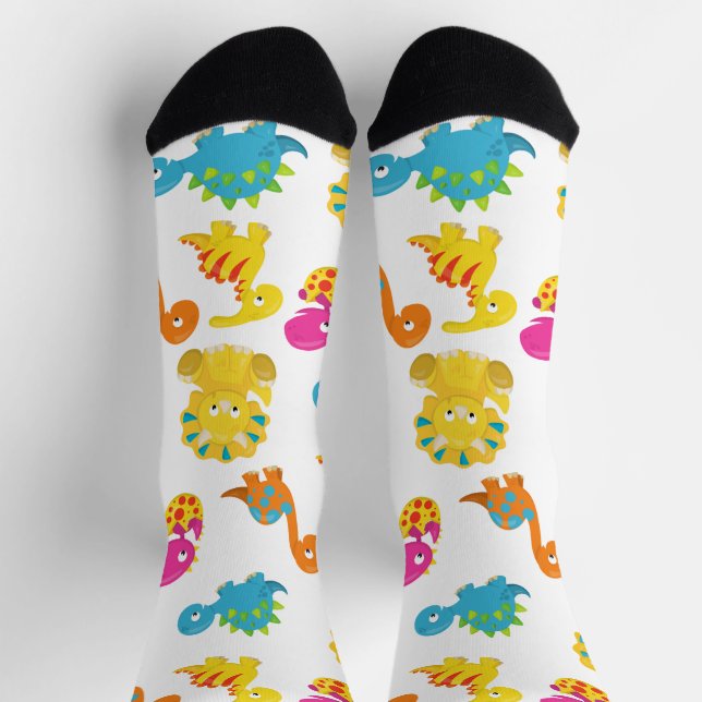 Niedliche Dinosaurier, Dinosaurier-Muster, Baby-Di Socken (Oben)