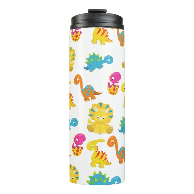 Niedliche Dinosaurier, Dinosaurier-Muster, Baby-Di Thermosbecher (Vorderseite)