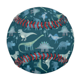 Niedliche Dinosaurier Dunkles Muster Baseball