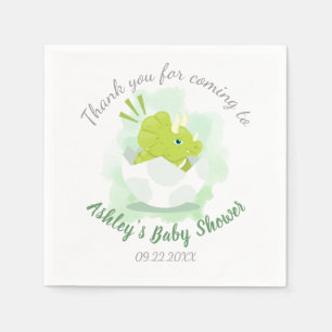 Niedliche Dinosaurier Ei Green Watercolor Kinderdu Serviette
