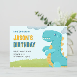 Niedliche Dinosaurier Einladung