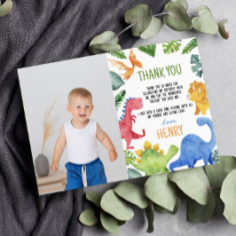 Niedliche Dinosaurier Geburtstag Foto Danke Karte