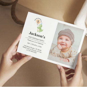 Niedliche Dinosaurier Geburtstagseinladung Einladung