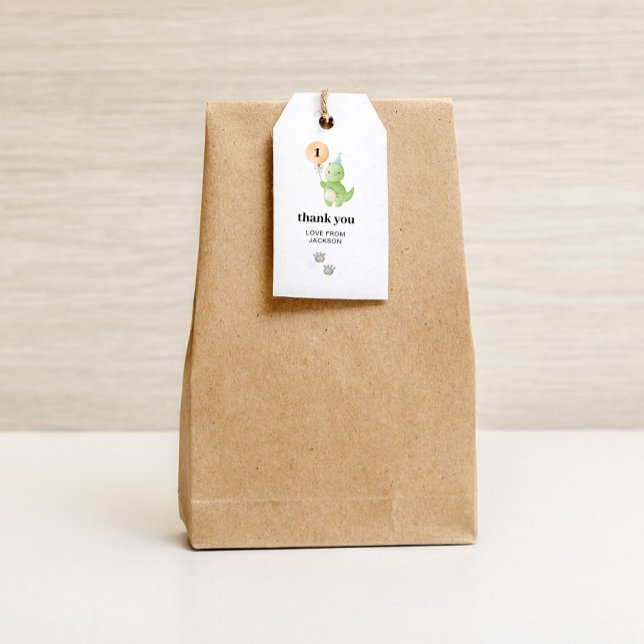 Niedliche Dinosaurier Geburtstagsgeschenke Tags Geschenkanhänger (thank you birthday gift tag)