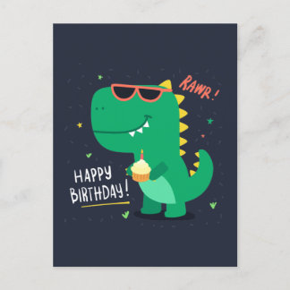 Niedliche Dinosaurier Geburtstagskarte Postkarte