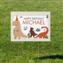 Niedliche Dinosaurier Geburtstagsparty Begrüßungsz