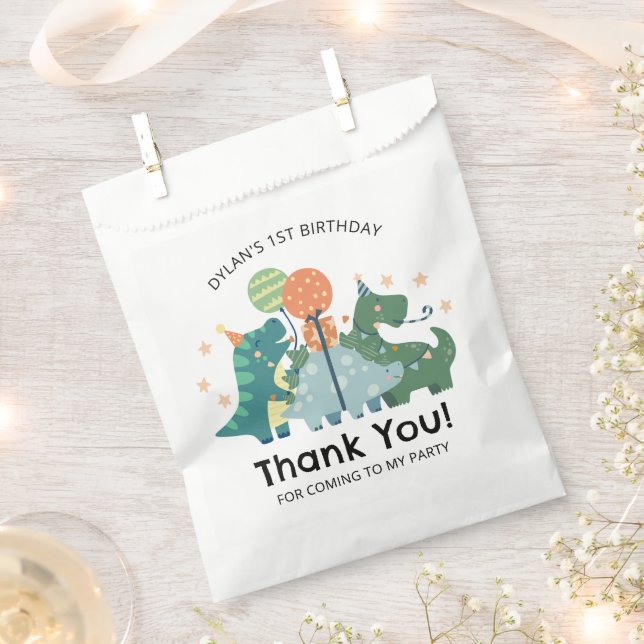 Niedliche Dinosaurier Geburtstagsparty Danke Geschenktütchen (Ausgeschnitten)
