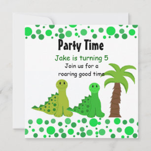 Niedliche Dinosaurier Geburtstagsparty Einladungen