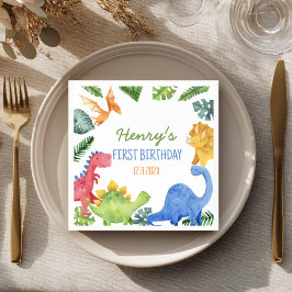 Niedliche Dinosaurier Geburtstagsparty Serviette